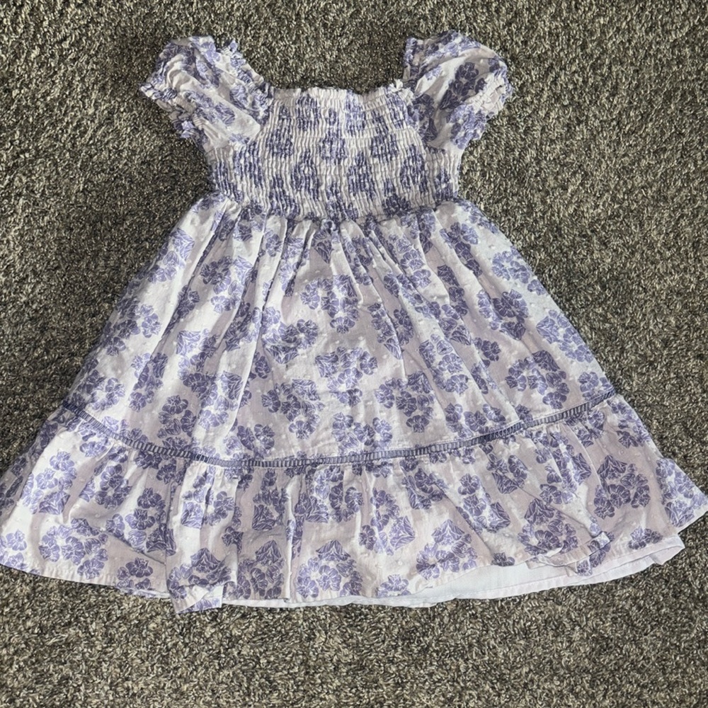 Purple floral girl dress